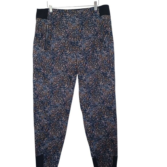 Athleta Pants Trekkie North Gray Black Abstract Kinetic Print Zip‎ Jogger 14 - Picture 2 of 12